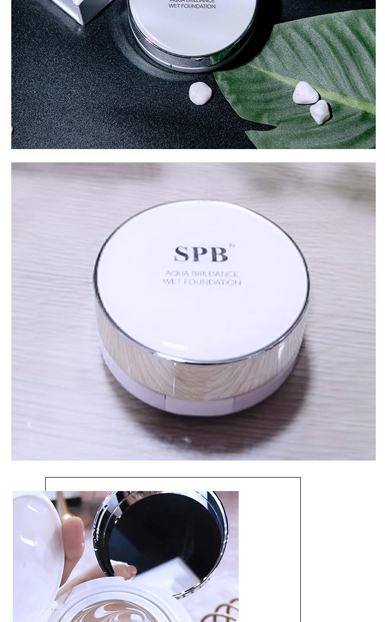 SPB water light cushion CC cream concealer không tẩy trang không thấm nước cách ly dưỡng ẩm làm sáng màu da trang điểm nude nền dạng lỏng lâu trôi - Nền tảng chất lỏng / Stick Foundation kem nền cho da nhạy cảm