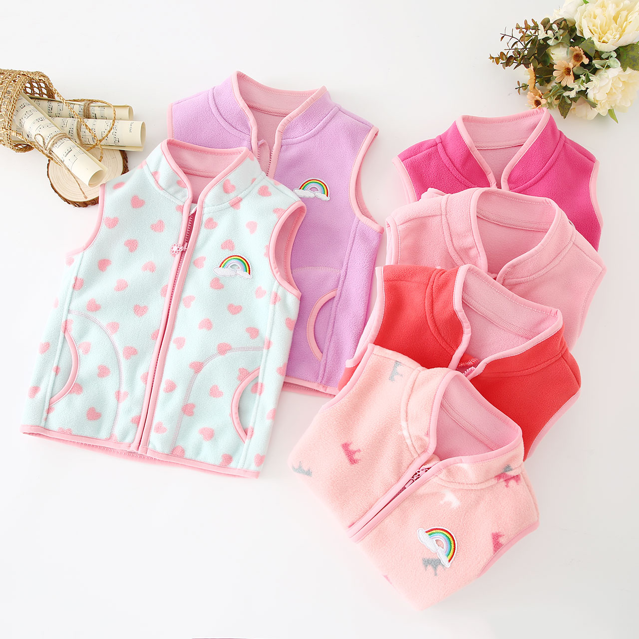 Children's horse vest spring and winter girls wear vest in small children's baby thicken inner wear casual grain shoulder