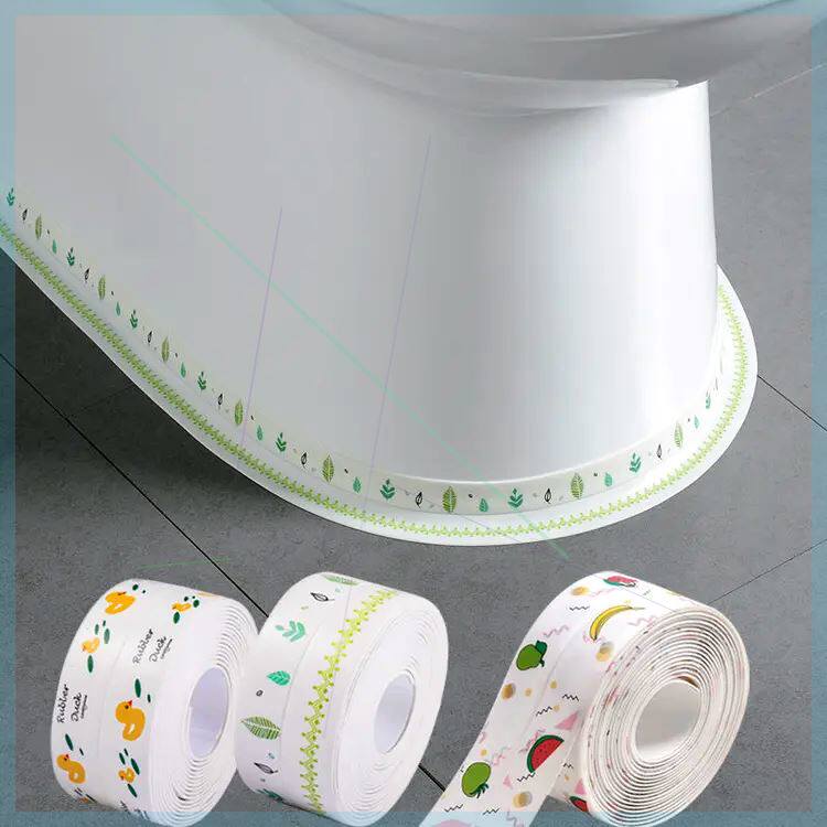 Kitchen waterproof mold and mold stitch Bathroom toilet slit sticker toilet edge label sealing bar 0