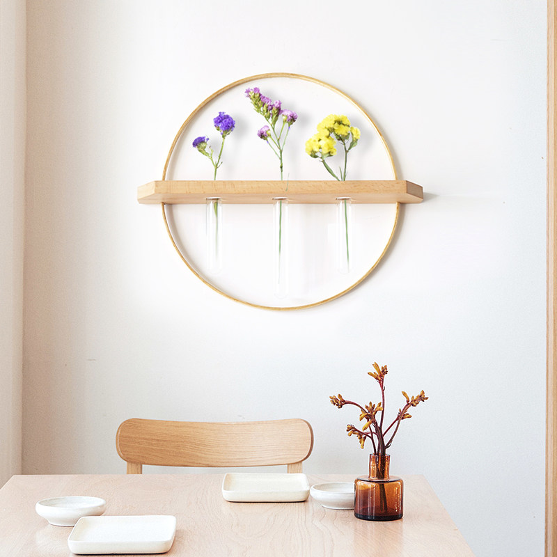 New Chinese Wall Pendant WALL PENDANT LIVING ROOM WALL DECORATION SOLID WOOD ZEN INTENTION FLOWER FLOWER ARRANGEMENT DAY TYPE ROUND WALL-MOUNTED FLORAL MACHINE