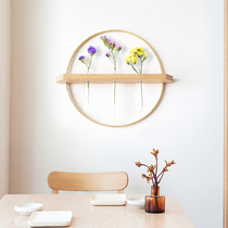 New Chinese Wall Hanging Front Door Living Room Wall Decor Solid Wood Zen Flower Set Japanese Circular Wall Hanger