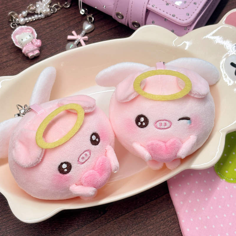 Angel Piggy Daifuku 7cm Pendant with Keychain Angel Piggy Daifuku 7cm Pendant with Keychain