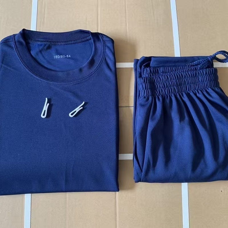 Authentic Blue Energy Training Suit Short-Sleeved Set for Men, Summer Quick-Drying Breathable Energy Suit Short-Sleeved Shorts T-Shirt