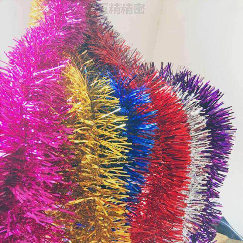 Christmas Shop Adornment Encrypted Wool Ribbon Rawted Brightly Colored Strips Kindergarten Pendant Scene Arrangement Hangings-Taobao