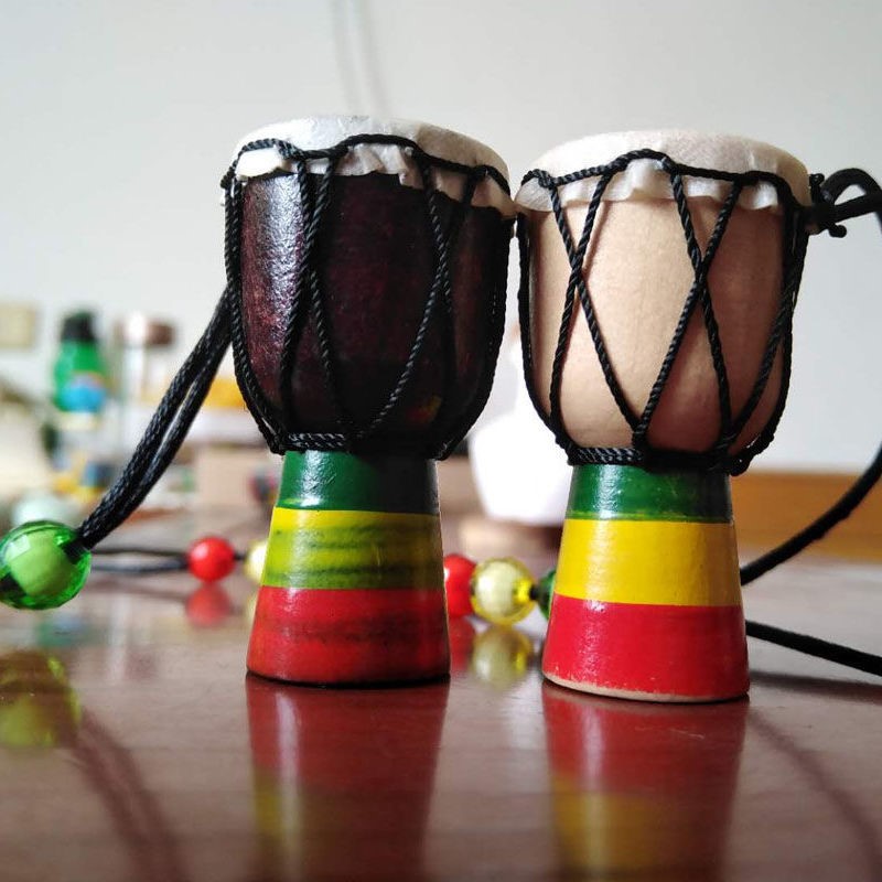 African Drum Necklace 1 5 Inch Tourist Hand Drum Gift Pendant Scenic Souvenir Mini African Drum