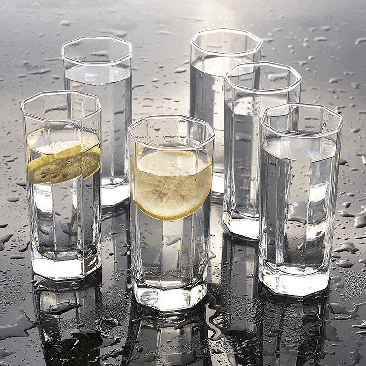 (2 4 6 8 Only) Thickened Anise Glass Cup Home Milk Cup Juice Cup Beverage Cup Heat Resistant Water Cup