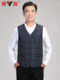 Yalu Middle-Aged and Elderly Men's down Vest Casual Vest Men's Sleeveless Jacket Autumn and Winter Warm Vest for Outer Wear