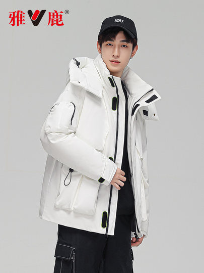 Yalu Down Jacket Men's Winter Thickened 2025 New Fashion Cool Functional Workwear Black Hooded Warm Jacket