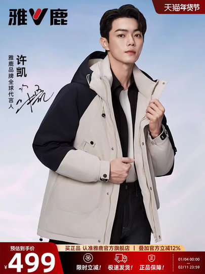 Star Xu Kai's same Yalu workwear couple's down jacket short 25 winter new fashion hooded warm jacket