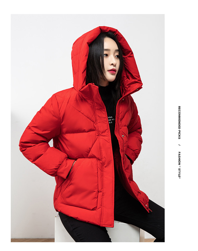 雅鹿 女士 短款廓形加厚羽绒服 图18