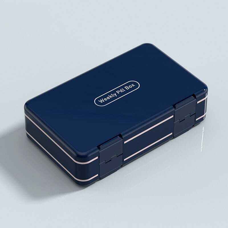 German New Portable Medicine Pill Organizer Box, Large Capacity, Sealed, for Seven Days a Week, Morning, Noon, and Night German New Portable Medicine Pill Organizer Box, Large Capacity, Sealed, for Seven Days a Week, Morning, Noon, and Night
