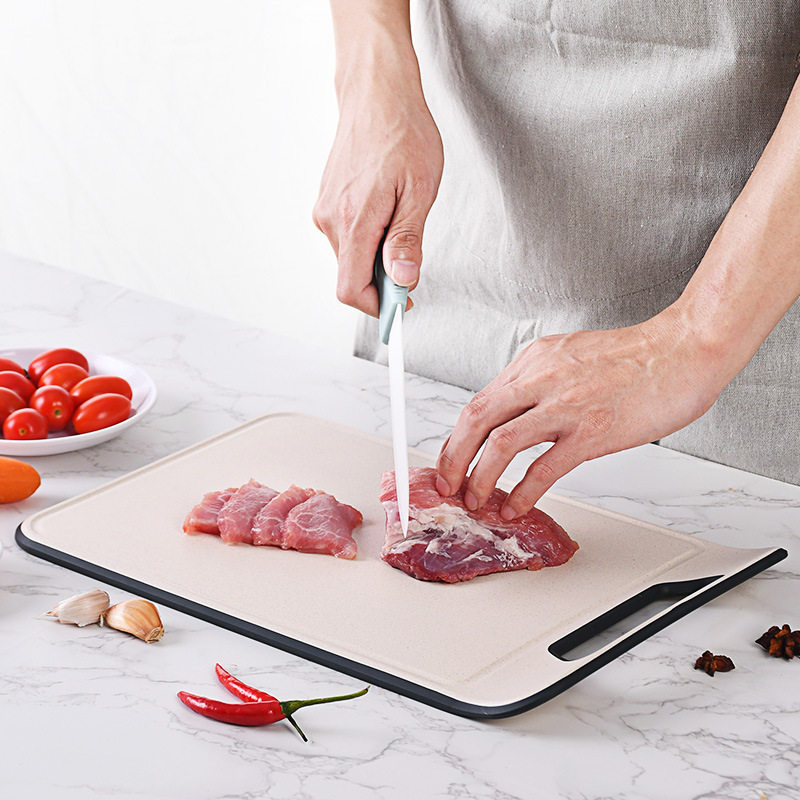 Wheat straw cutting board kitchen household cutting meat and vegetables new plastic cutting board multi-functional double-sided auxiliary food cutting board