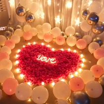 Valentines Day Proposal Confession Simulated Rose Fake Petals Wedding Room Creative Decoration Chinese Valentines Day Romantic Hotel Decoration