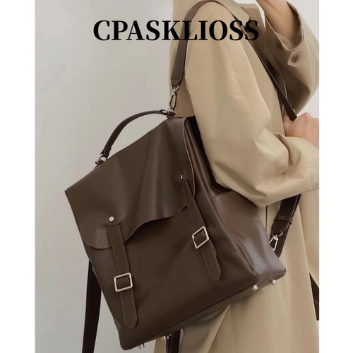 Универсальный кожаный рюкзак растительного дубления для поездок на работу, универсальный британский студенческий стиль, рюкзак из натуральной кожи, большой вместимости, дорожный компьютерный рюкзак для отдыха, рюкзак