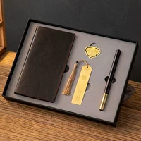 Четырехсец набор Gengdu [Purple Sandalwood Pen + кожаная ноутбука + закладка + книжная пряжка] Подарочная коробка бесплатно пользовательская гравировка