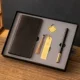 Четырехсец набор Gengdu [Purple Sandalwood Pen + кожаная ноутбука + закладка + книжная пряжка] Подарочная коробка бесплатно пользовательская гравировка