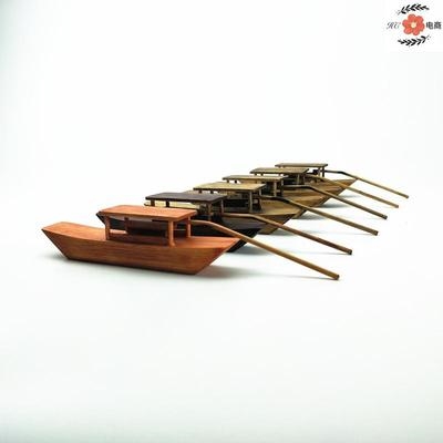 Fish tank floating boat decoration wooden boat carving waterscape micro landscape underwater model gift accessories plant Mini
