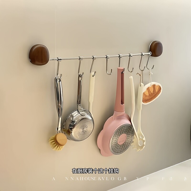 Medieval-Style Kitchen Hooks for Home Use, No-Drill Pot Spatula and Spoon Storage Rack, Creative Multifunctional Wall-Mounted Type