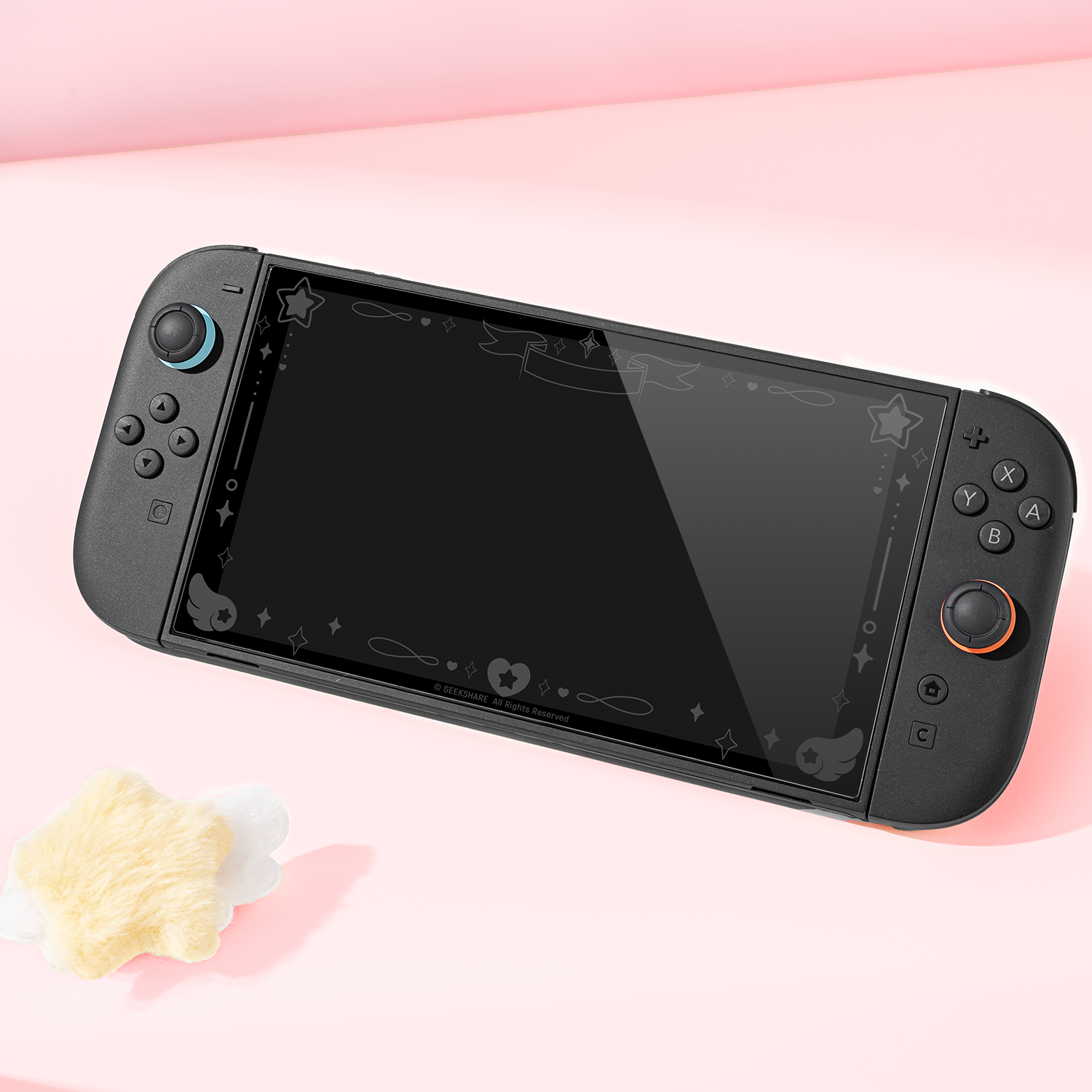 极想 Nintendo Switch 2 generation tempered film NS2 screen tempered glass film flowing light and breathing pattern creative anti-fall explosion-proof cute girl cartoon game console accessories star wing story