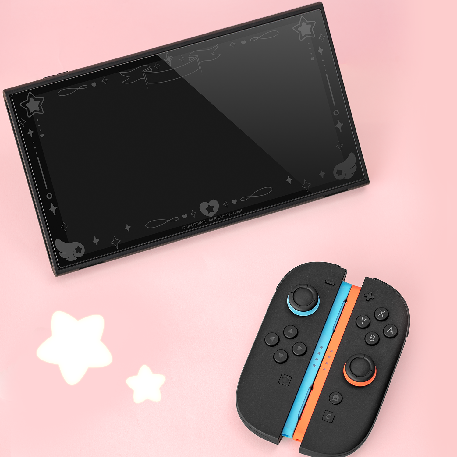 极想 Nintendo Switch 2 generation tempered film NS2 screen tempered glass film flowing light and breathing pattern creative anti-fall explosion-proof cute girl cartoon game console accessories star wing story