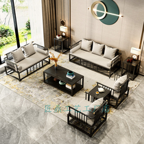 New Chinese style wrought iron sofa combination light luxury simple modern living room coffee table business office reception sofa deck