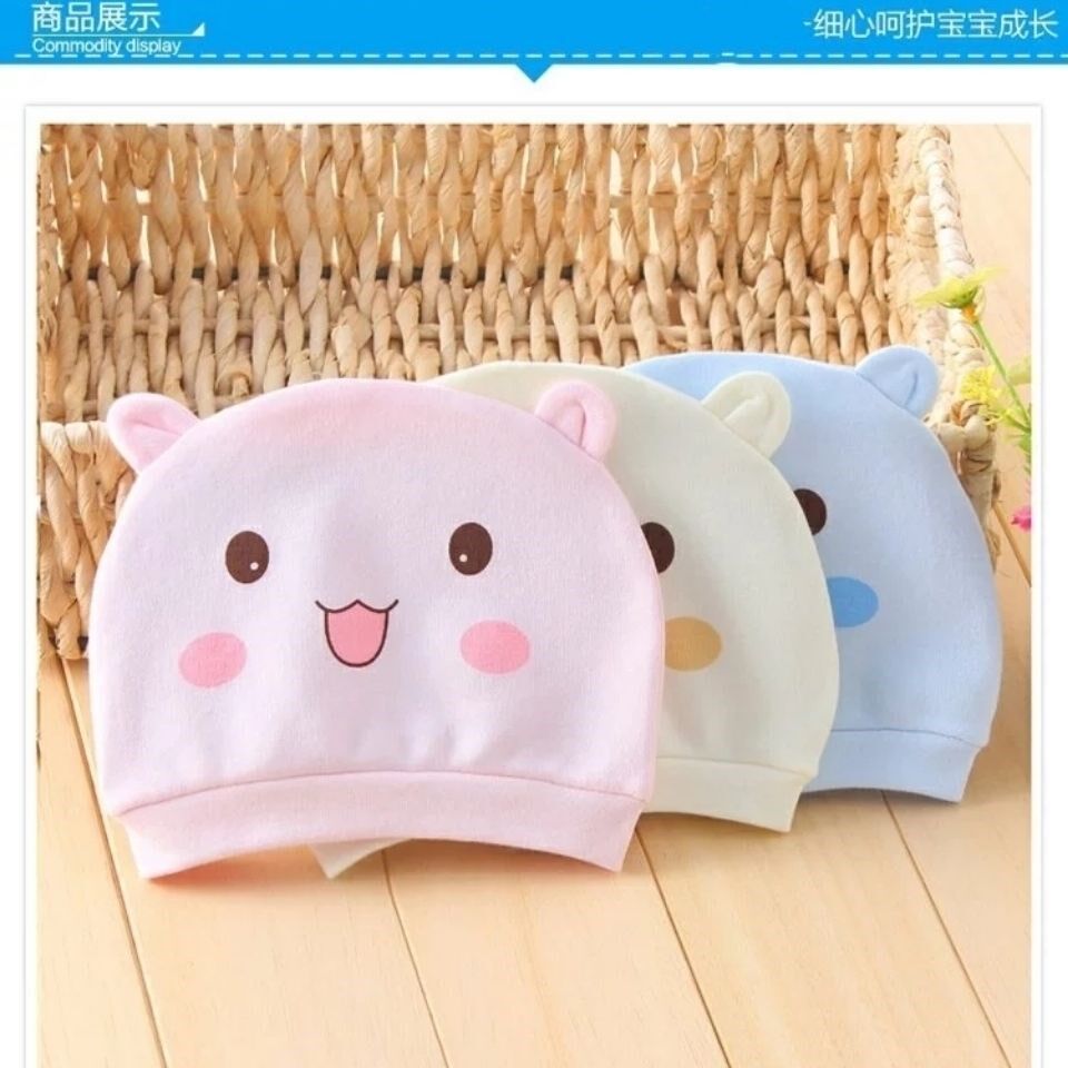 Newborn baby hat Summer style pure cotton cartoon hat Spring autumn monolayer tyre cap 0-6 month baby hat full moon hat