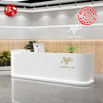 Minimalist modern cashier Beauty hair salon bar Counter Clothing Shop Stainless Steel Company Front Desk Reception Desk Set