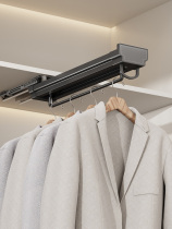 Top-mounted retractable clothes hanger wardrobe vertical cabinet vertical horizontal inner rod wardrobe hanging clothes rod pull-out clothes hanger style shallow wardrobe