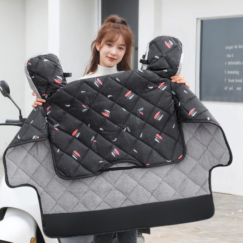 Electric motorcycle windshield is winter plus velvet thickened autumn and winter sunscreen battery cold-proof tram waterproof windproof cover