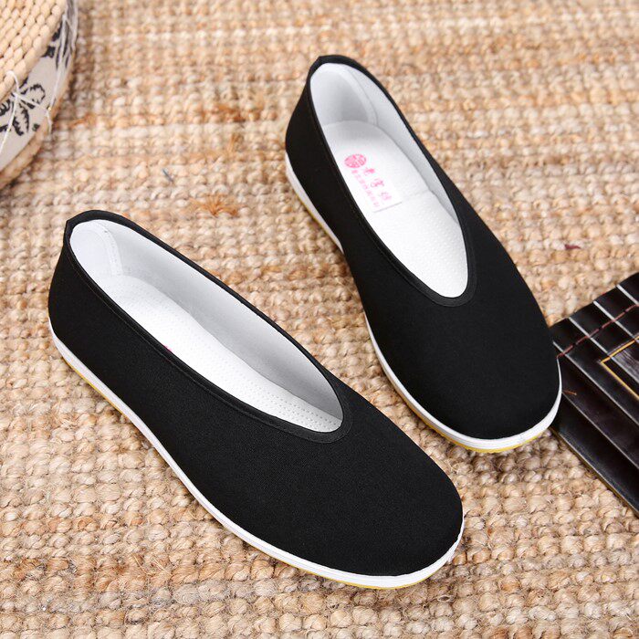 Old Beijing Cloth Shoes Men's Handmade Ground Floor Casual Shoes A foot pedal Men's Bull Fascia Bottom soft-bottom Deodorant Light and breathable