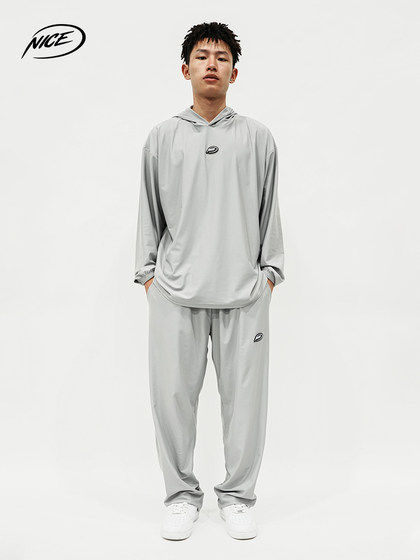 NICEID NICE 运动卫衣凉感款轻薄男女春秋休闲宽松连帽套头衫