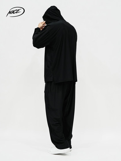 NICEID NICE 运动卫衣凉感款轻薄男女春秋休闲宽松连帽套头衫