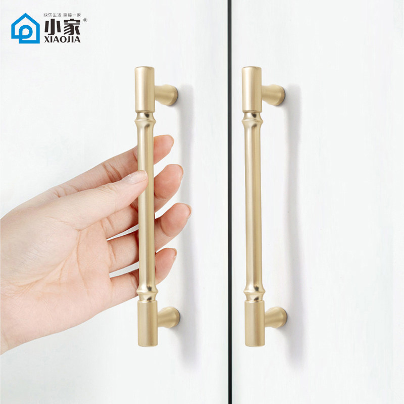 Small Gold-Colored Light Luxury Drawer Shoe Cabinet Cupboard Wardrobe Door Handle Modern Minimalist Kitchen Cabinet Door Handle Brushed Brass