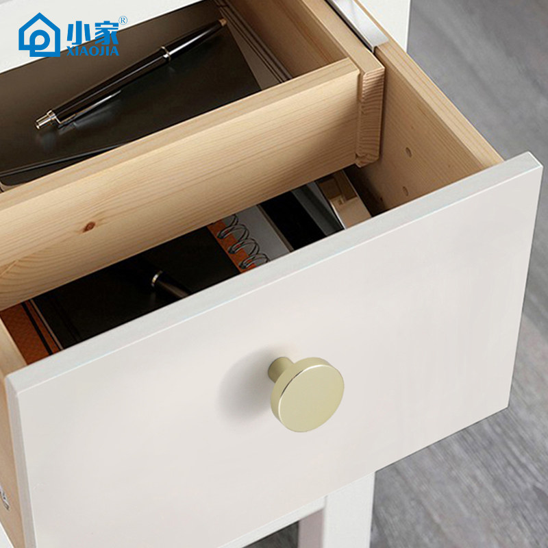 Small Drawer Handle, Light Luxury Wardrobe Door Single-Hole Handle, Gold Round Zinc Alloy Tatami Shoe Cabinet Handle