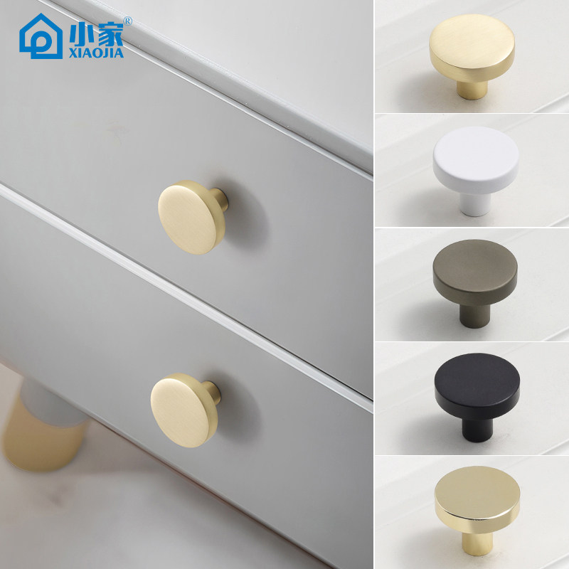 Small Drawer Handle, Light Luxury Wardrobe Door Single-Hole Handle, Gold Round Zinc Alloy Tatami Shoe Cabinet Handle