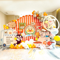 Anpanman kt board background wall decoration childrens birthday party layout baby banquet one-year-old hundred days background board