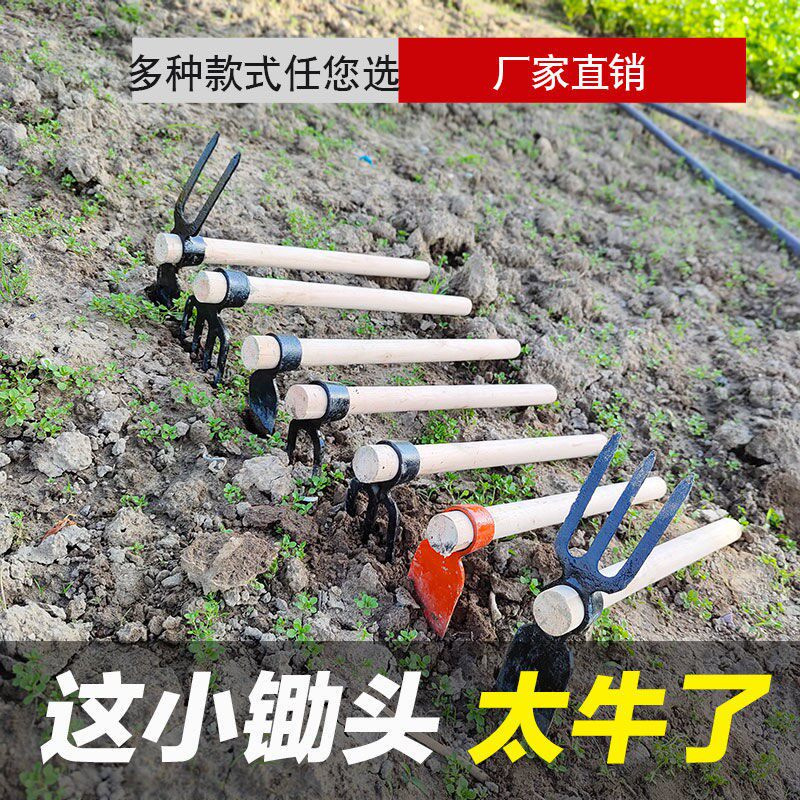 Small hoe seed Vegetable Pine Native Hoe Little Home Weeding Digging Earth Small Nail Harrowing small ocean pick tool Hand in hand for agricultural old fashioned