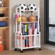 Yoga Mat Storage Basket with Wheels, Basketball Equipment Storage Organizer, Household Badminton and Soccer Sports Equipment Rack
