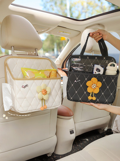 Auto Tissue Box Mülleimer Zwei-in-One Multifunktionale Auto Sitz Zurück Lagerung Hängen Tasche Auto Sitz Zurück lagerung Rack