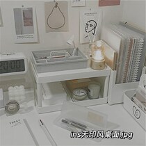 South Korea Ins Same-style Brief Wind Student Desk Revamp Desktop Containing Bilayer Shelving Shelf Containing Shelf