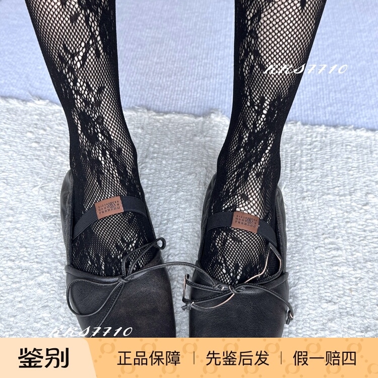 In-Stock Mm6 Margiela Casual Square-Toe Single-Strap Ballet Flats Flat Shoes Leather Shoes