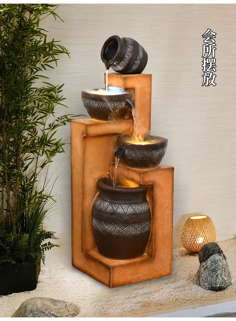 Напольный водопад Chun Se Fu Village серый 150см