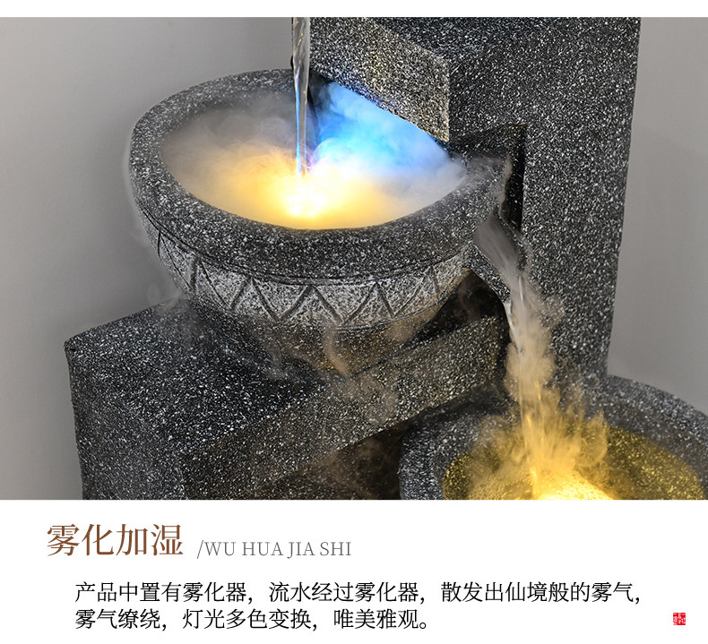 Напольный водопад Chun Se Fu Village серый 150см