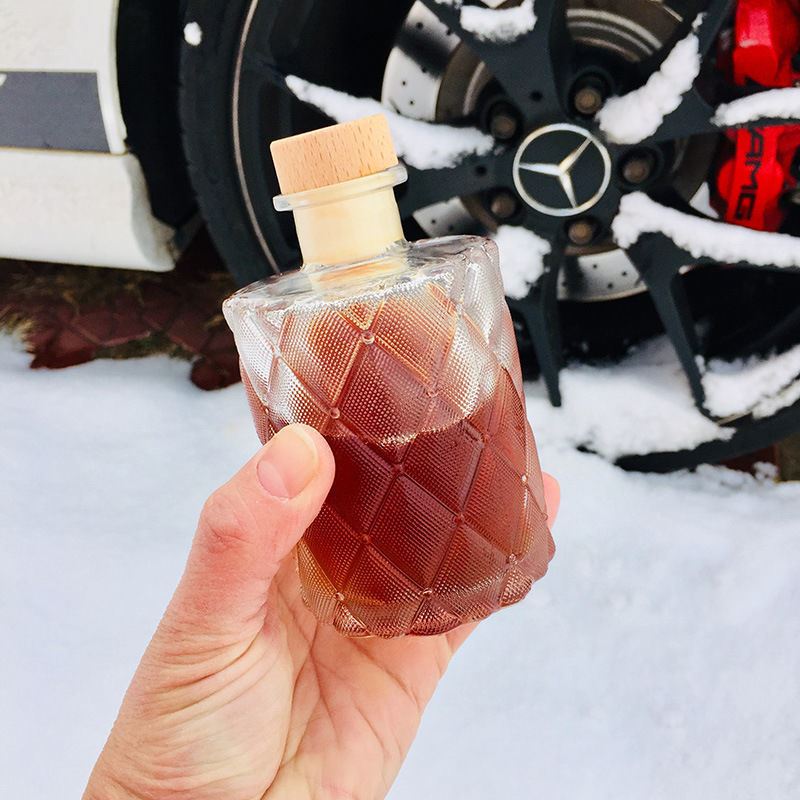 Exquisite wine bottle empty bottle cork polymer cover Nordic style ins transparent glass cold brew coffee liquor wine fruit