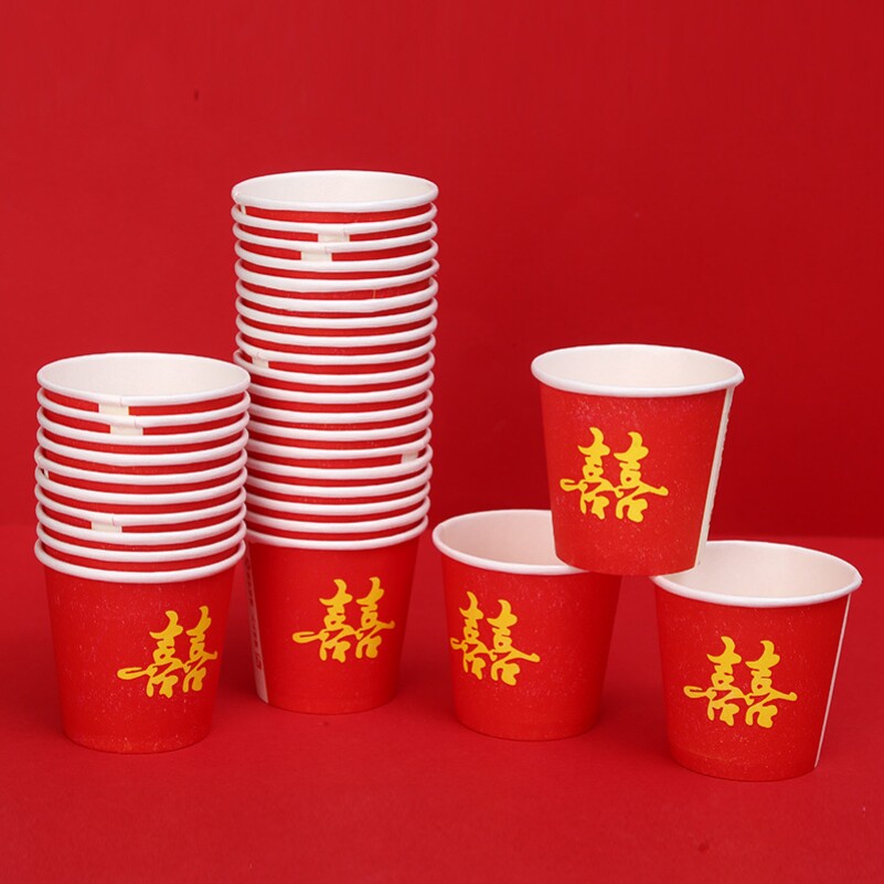 Wedding toast small cup mini paper cup one cup disposable wedding paper cup happy event paper cup small small paper cup