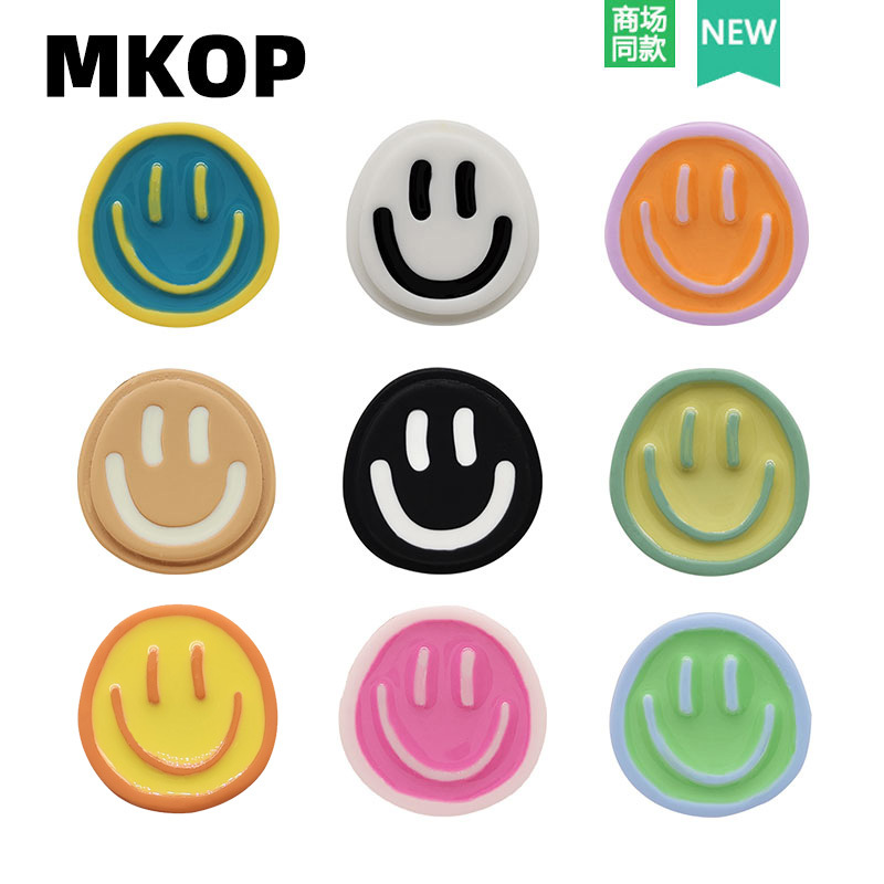 Mkop Crocs Shoe Accessories Cartoon Cute Smiley Face Shoe Charms Decorative Buckles Suitable for Cross/Crocs