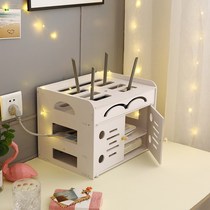 Router storage box wireless wifi set-top box desktop network cable wire plug board optical cat shelf free of punching
