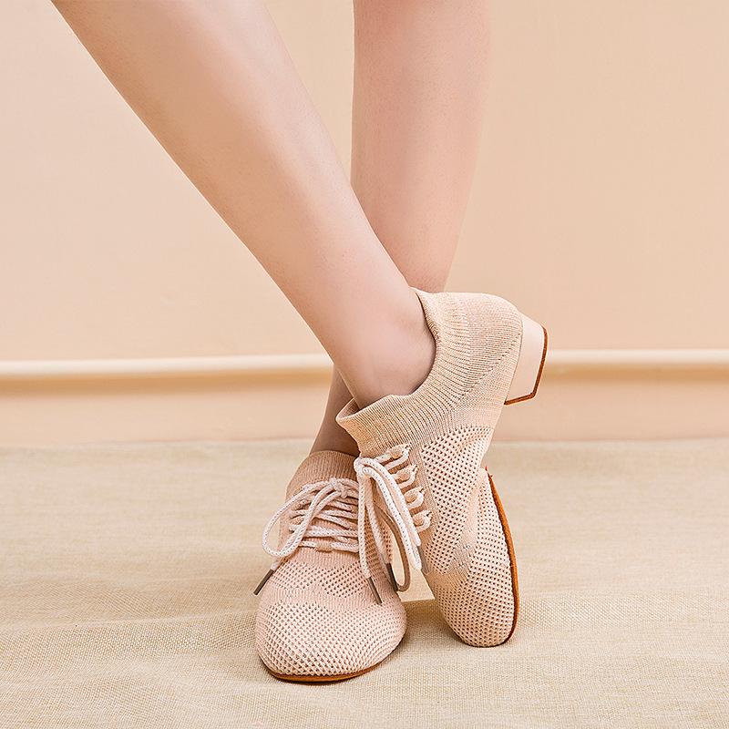 Shoes Latin soft sole with dance teacher flat ladies middle adult dance shoes socks practice female professional dance new square