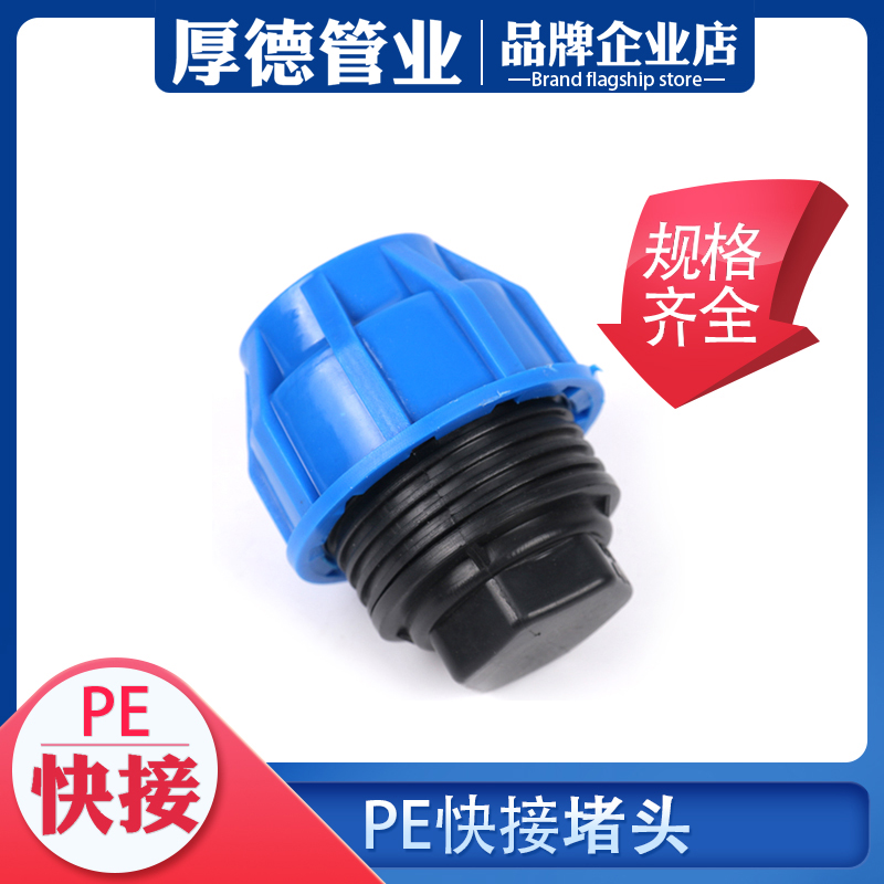 pe pipe fitting pe pipe connector tap water pipe fitting pe to water pipe quick to stop flow stopper pipe cap 4 points 6 points 1 inch choke plug