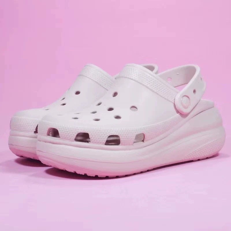 Crocs Crocs новая 2024 женских дырчатая обувь puff clog толстая подошва увеличенная спортивная быстросохнущие пляжные сандалии